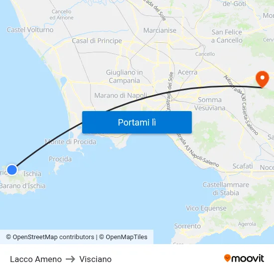 Lacco Ameno to Visciano map