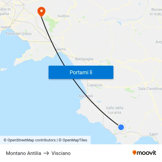 Montano Antilia to Visciano map