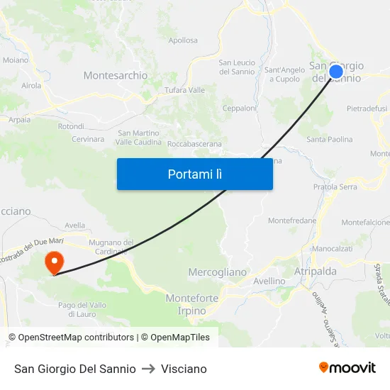 San Giorgio Del Sannio to Visciano map