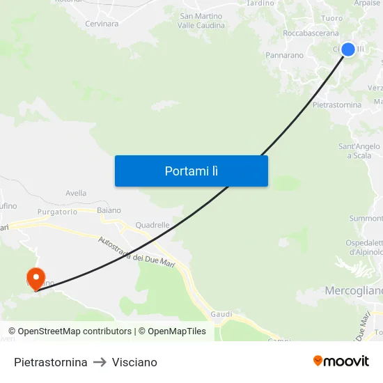 Pietrastornina to Visciano map