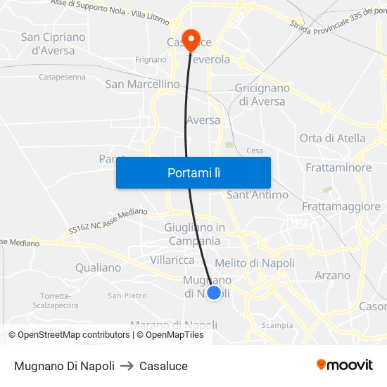 Mugnano Di Napoli to Casaluce map