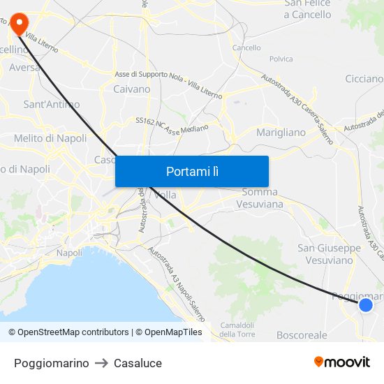 Poggiomarino to Casaluce map