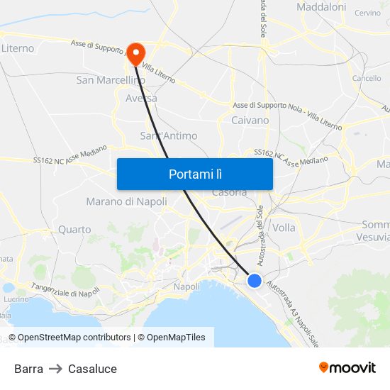 Barra to Casaluce map