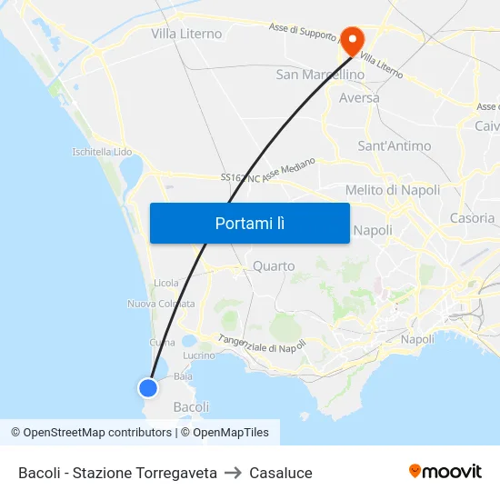 Bacoli - Stazione Torregaveta to Casaluce map