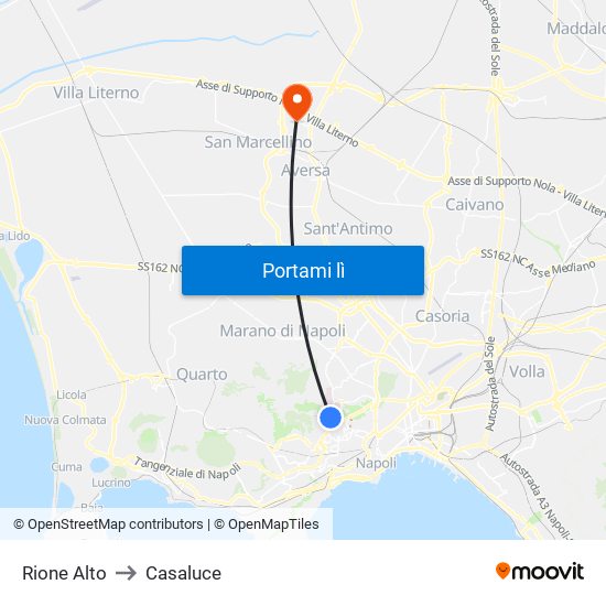 Rione Alto to Casaluce map