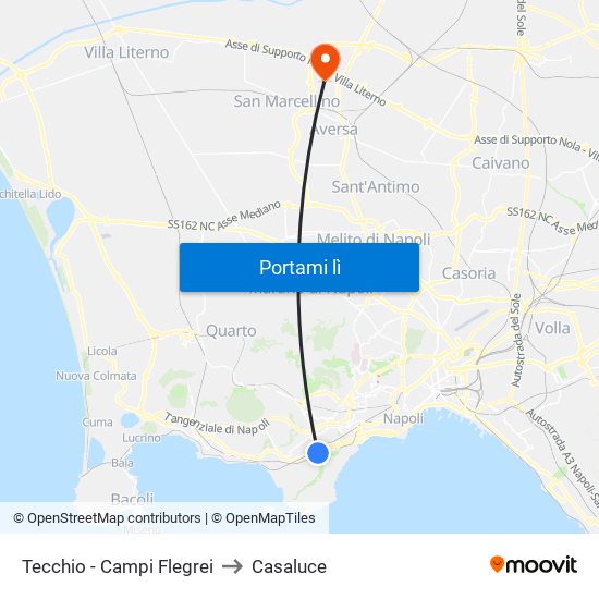 Tecchio - Campi Flegrei to Casaluce map