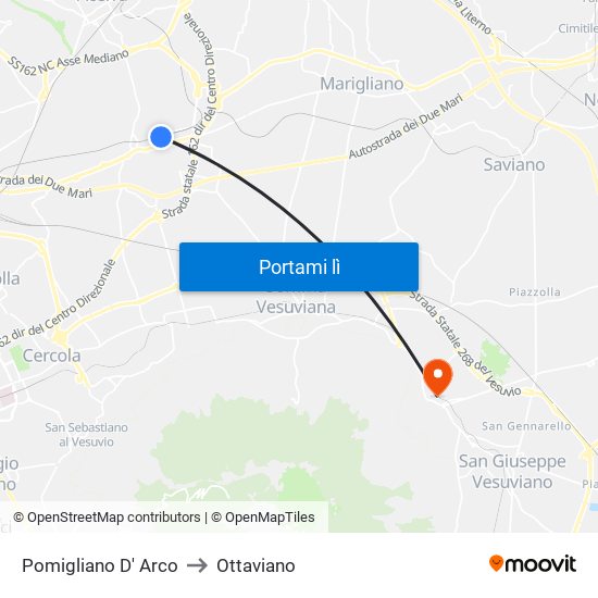 Pomigliano D' Arco to Ottaviano map