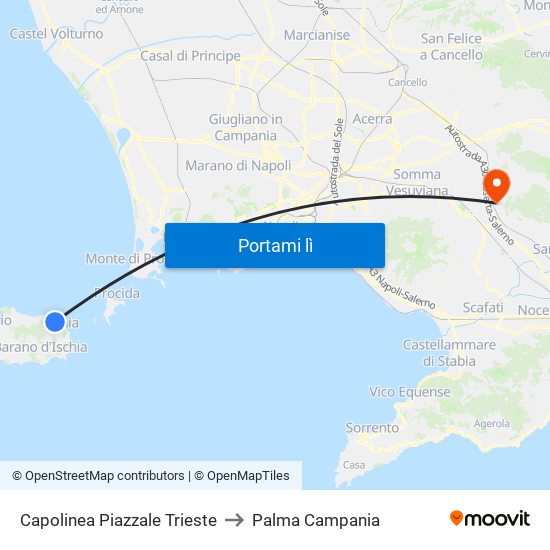 Capolinea Piazzale Trieste to Palma Campania map