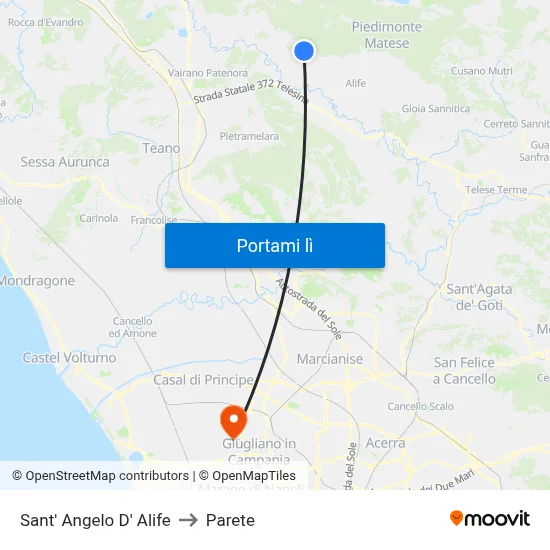 Sant' Angelo D' Alife to Parete map