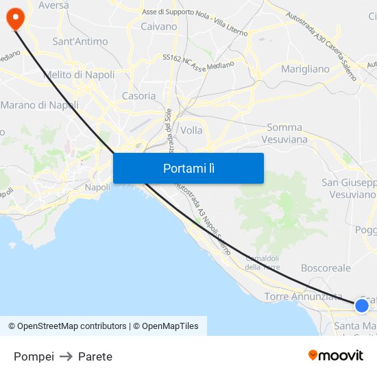 Pompei to Parete map