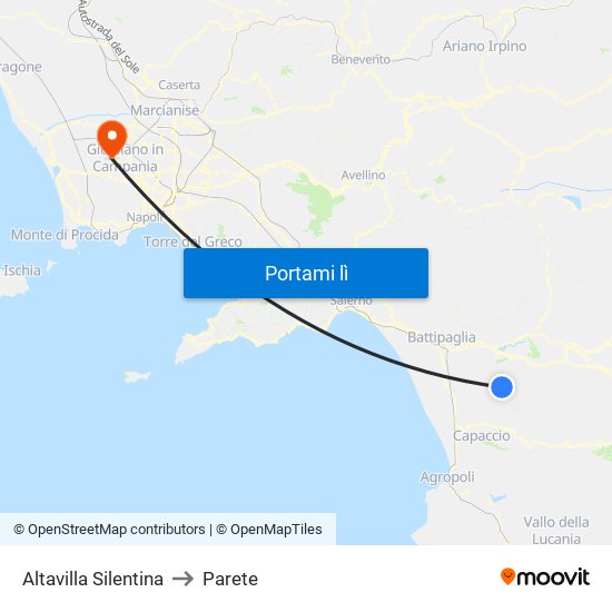 Altavilla Silentina to Parete map