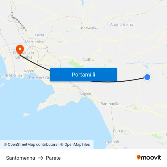 Santomenna to Parete map