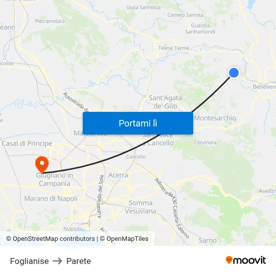 Foglianise to Parete map