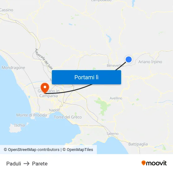Paduli to Parete map