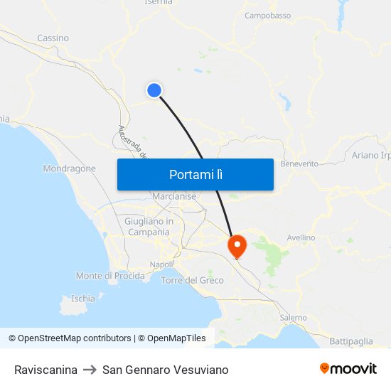 Raviscanina to San Gennaro Vesuviano map