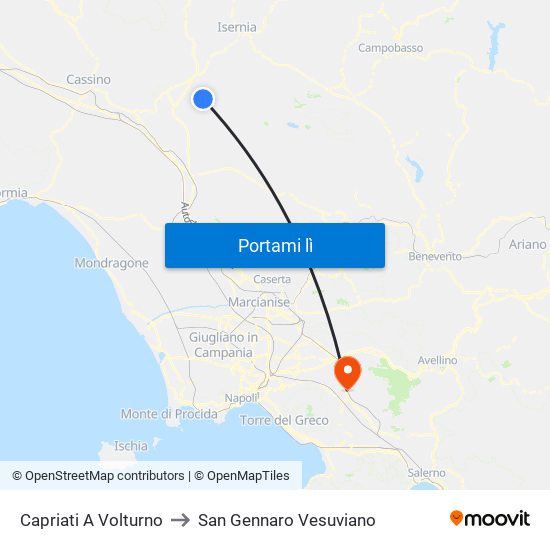 Capriati A Volturno to San Gennaro Vesuviano map