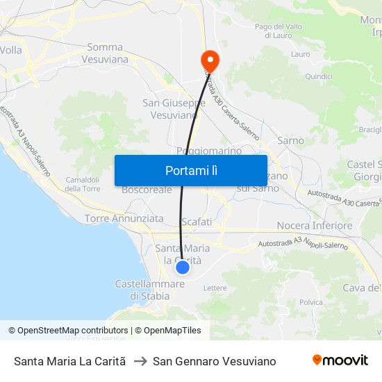 Santa Maria La Caritã to San Gennaro Vesuviano map