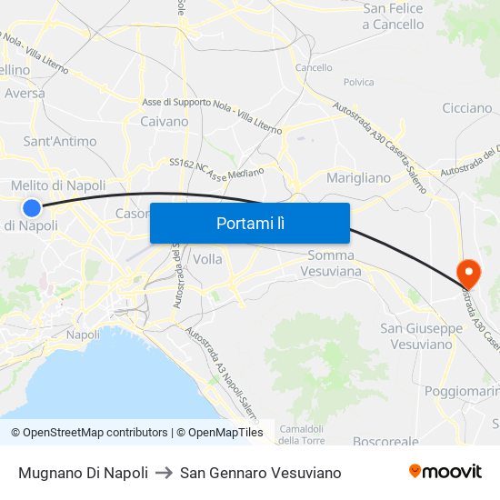 Mugnano Di Napoli to San Gennaro Vesuviano map