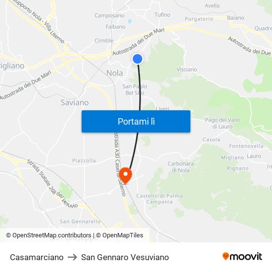 Casamarciano to San Gennaro Vesuviano map