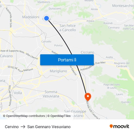 Cervino to San Gennaro Vesuviano map
