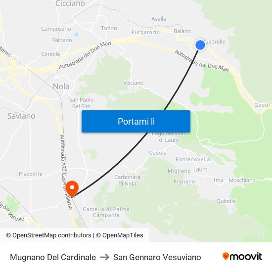 Mugnano Del Cardinale to San Gennaro Vesuviano map