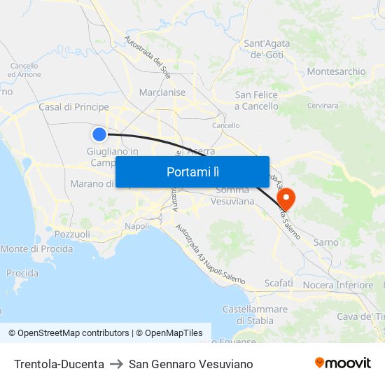 Trentola-Ducenta to San Gennaro Vesuviano map