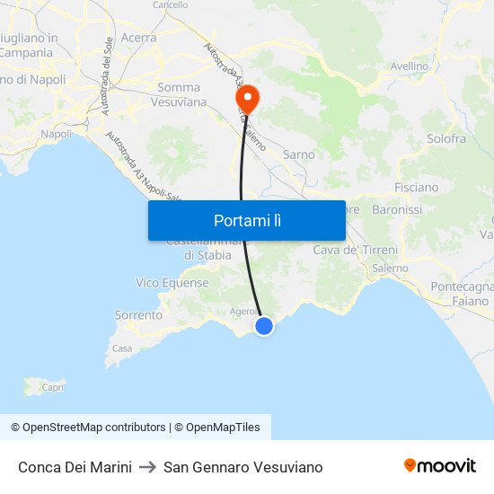 Conca Dei Marini to San Gennaro Vesuviano map