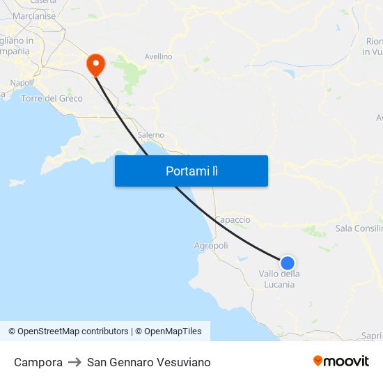 Campora to San Gennaro Vesuviano map