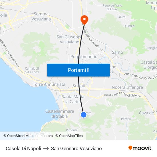Casola Di Napoli to San Gennaro Vesuviano map