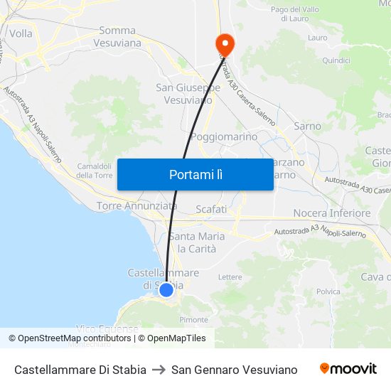 Castellammare Di Stabia to San Gennaro Vesuviano map