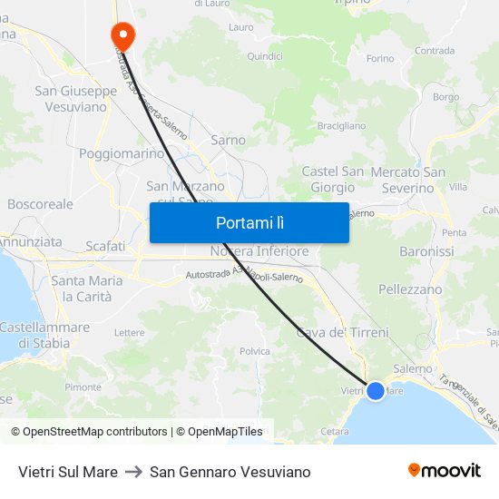 Vietri Sul Mare to San Gennaro Vesuviano map