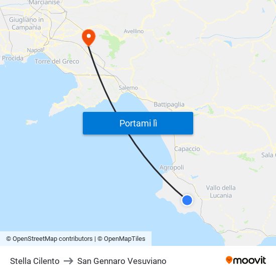 Stella Cilento to San Gennaro Vesuviano map