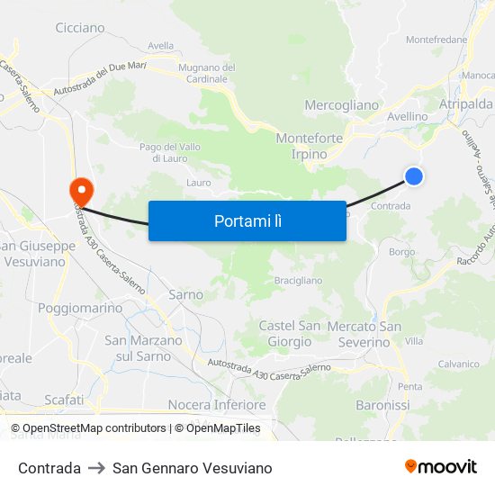 Contrada to San Gennaro Vesuviano map