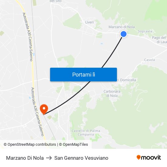 Marzano Di Nola to San Gennaro Vesuviano map