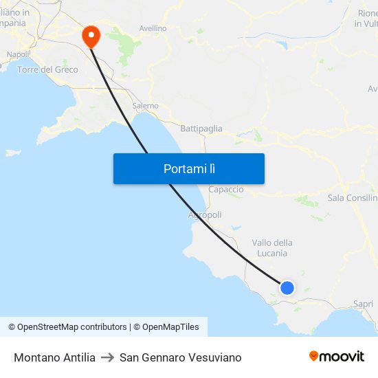Montano Antilia to San Gennaro Vesuviano map