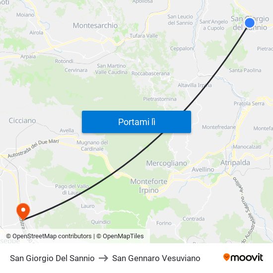 San Giorgio Del Sannio to San Gennaro Vesuviano map