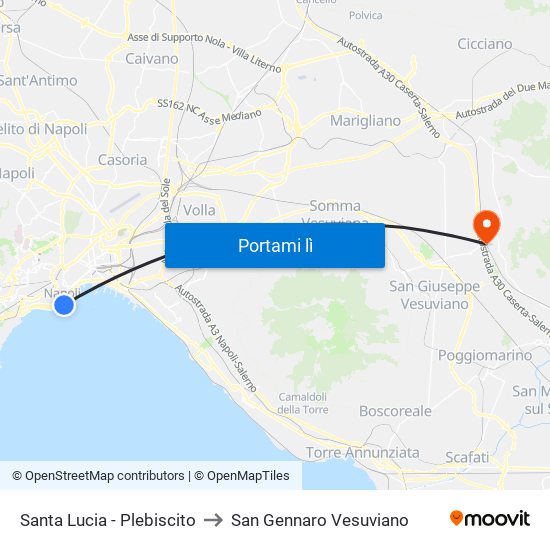Santa Lucia - Plebiscito to San Gennaro Vesuviano map