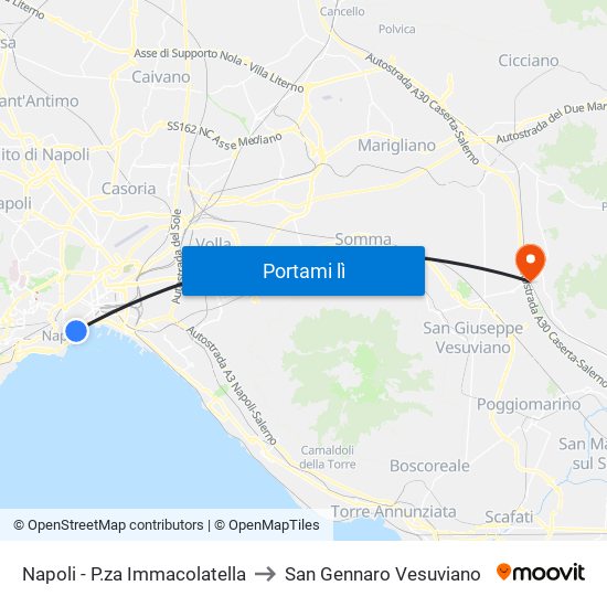 Napoli - P.za Immacolatella to San Gennaro Vesuviano map