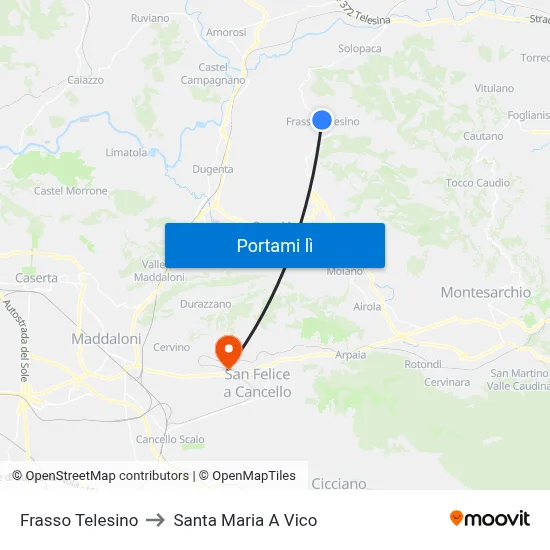 Frasso Telesino to Santa Maria A Vico map