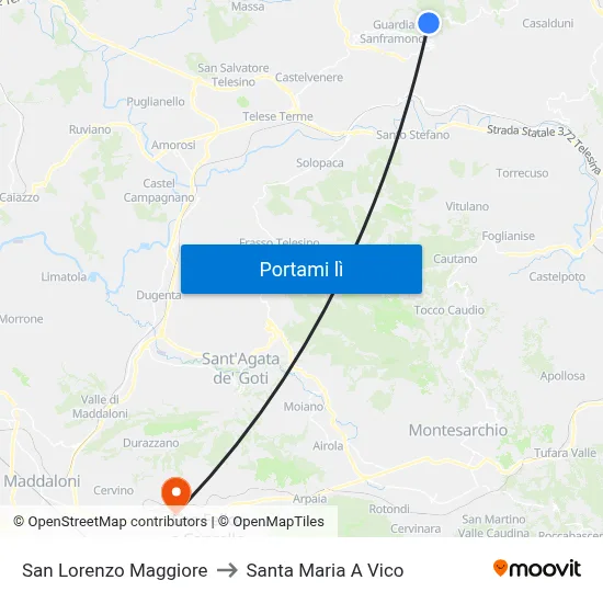 San Lorenzo Maggiore to Santa Maria A Vico map