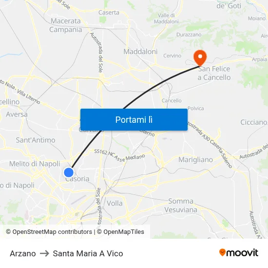 Arzano to Santa Maria A Vico map