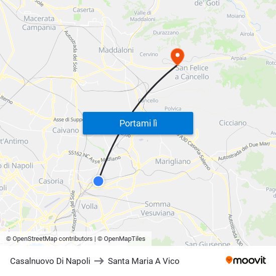 Casalnuovo Di Napoli to Santa Maria A Vico map