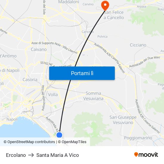 Ercolano to Santa Maria A Vico map