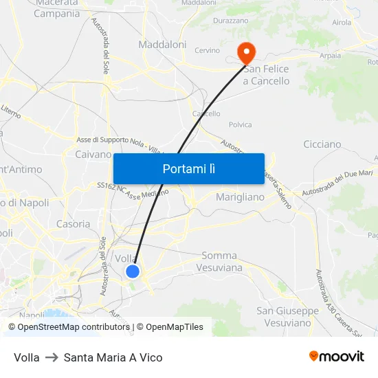 Volla to Santa Maria A Vico map