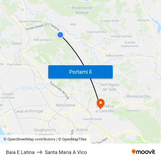 Baia E Latina to Santa Maria A Vico map