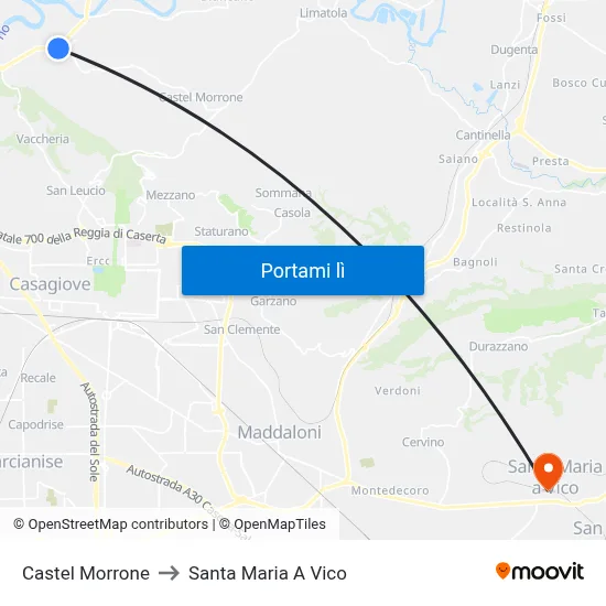 Castel Morrone to Santa Maria A Vico map