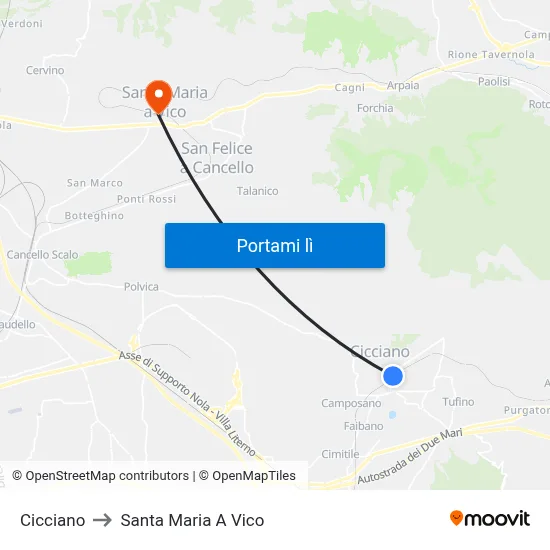 Cicciano to Santa Maria A Vico map