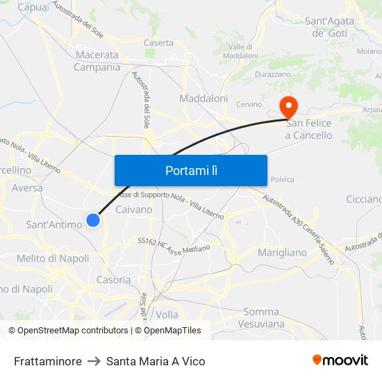 Frattaminore to Santa Maria A Vico map