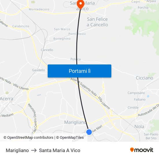 Marigliano to Santa Maria A Vico map
