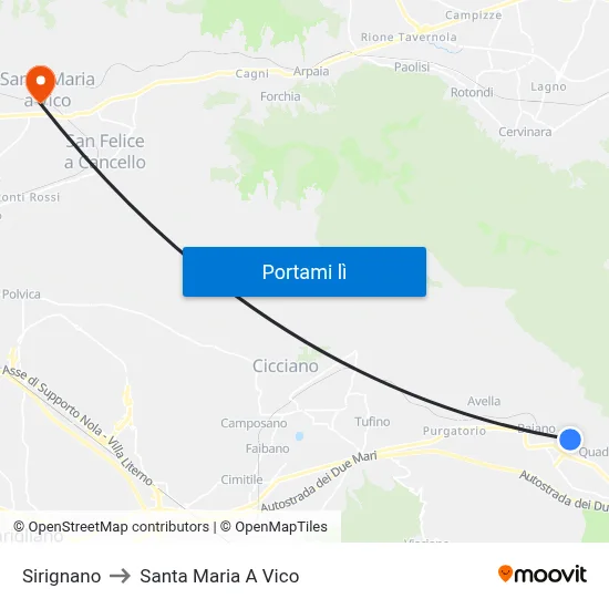 Sirignano to Santa Maria A Vico map